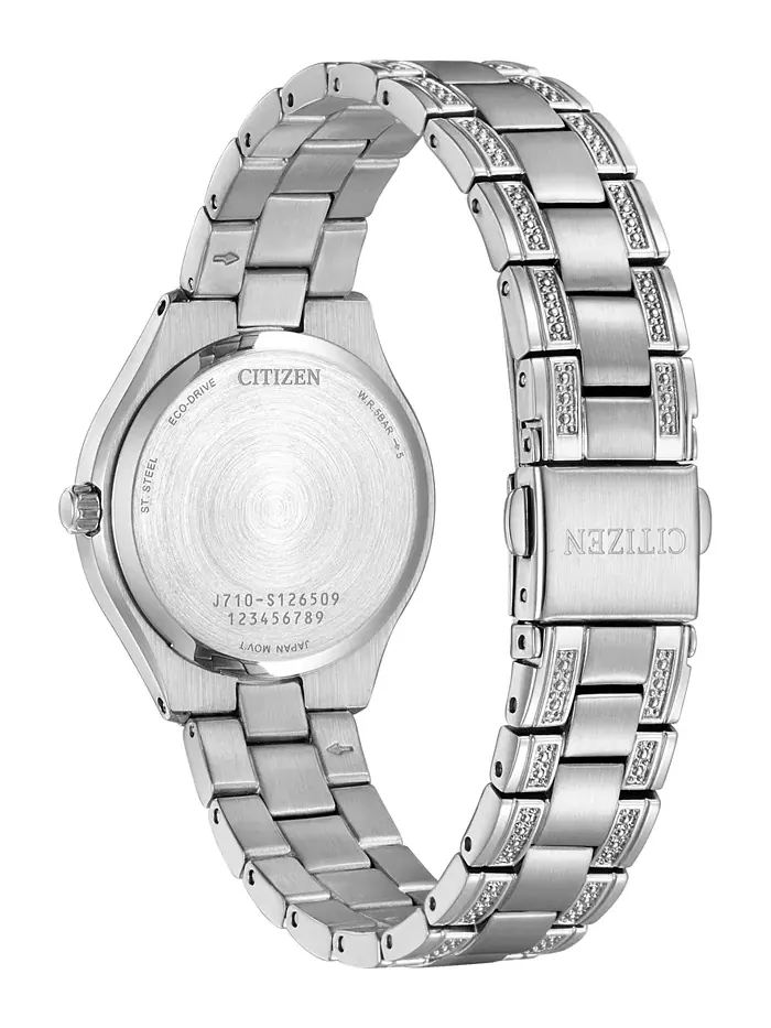 Женские часы Eco-Drive Silhouette с кристаллами на стальном браслете, 30 мм Citizen — изображение 3 из 3