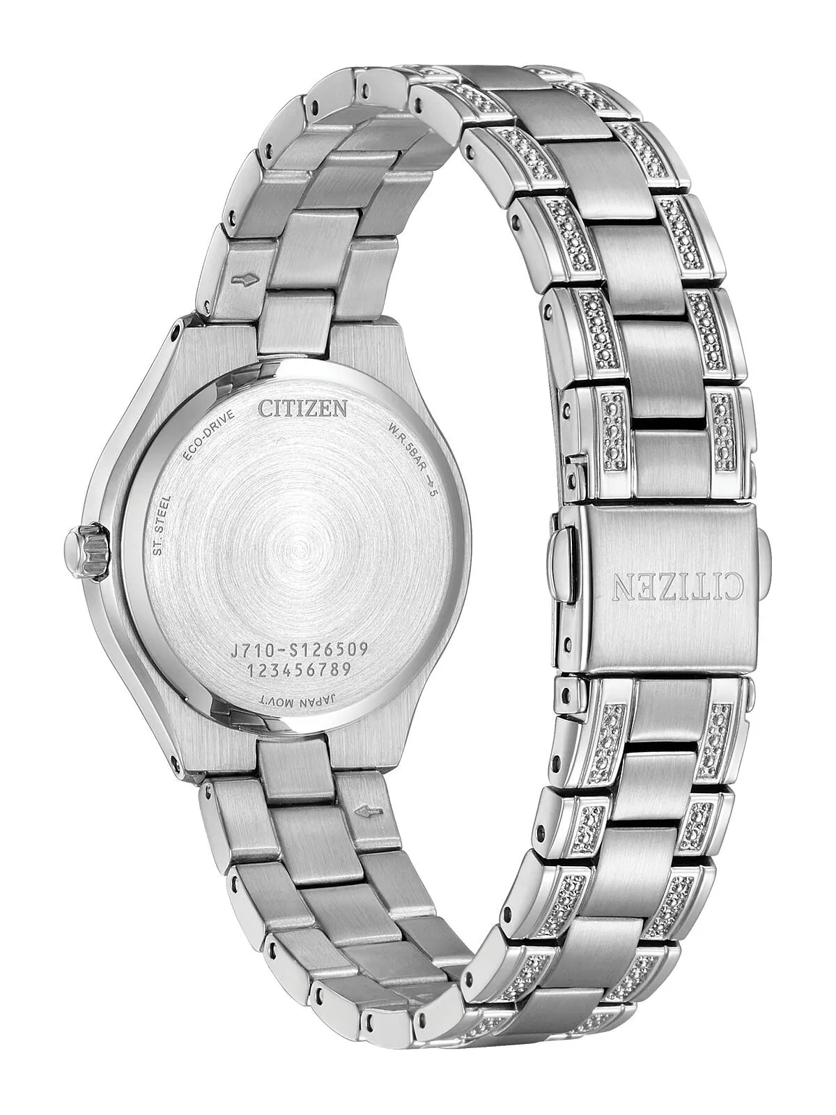 Женские часы Eco-Drive с браслетом из нержавеющей стали и кристаллами, 30 мм Citizen — изображение 3 из 3