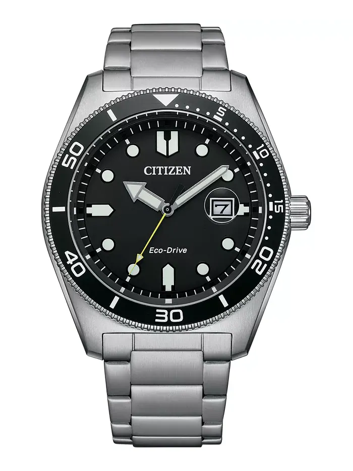 Мужские наручные часы Eco-Drive на стальном браслете, 43 мм Citizen