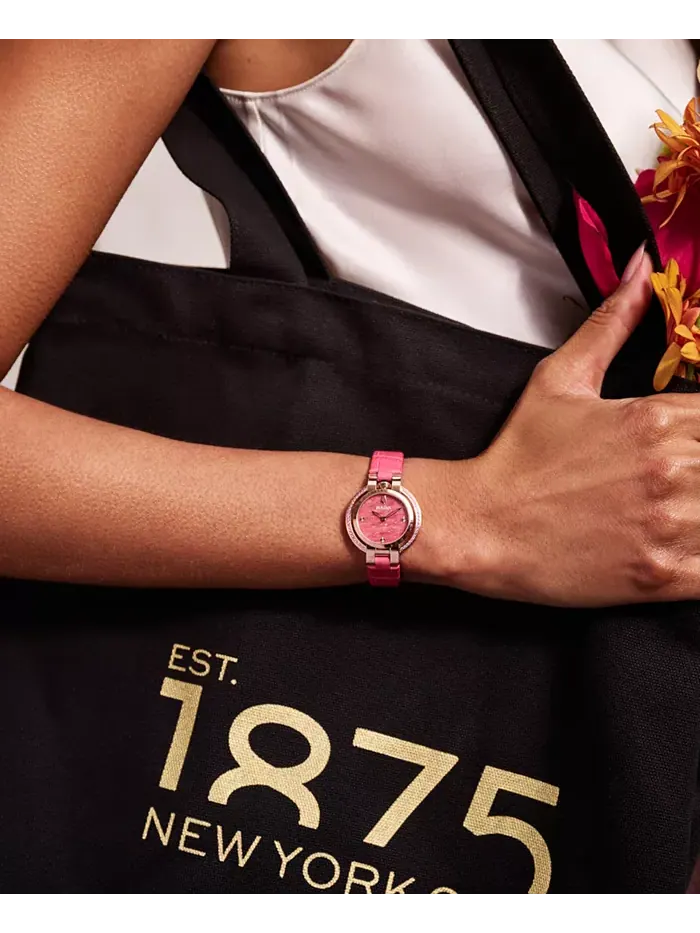 Женские наручные часы Rubaiyat с розовым кожаным ремешком 31 мм, 150-летие Bulova — изображение 4 из 4