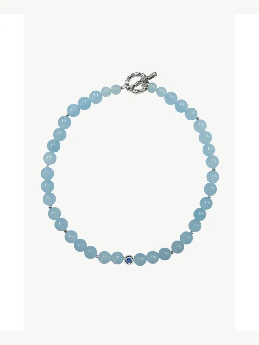 Колье-чокер с бирюзой Isla Aquamarine Bead Choker Necklace Classicharms, Auqamarine