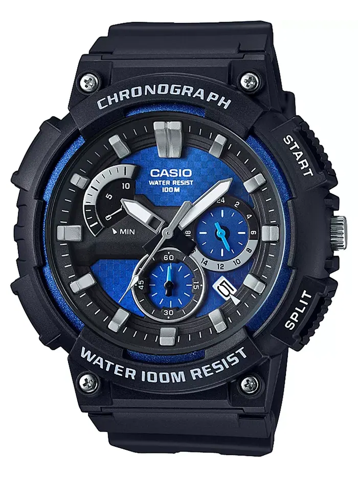 Мужские часы с хронографом на черном ремешке из смолы, 53.5 мм Casio — изображение 1 из 2