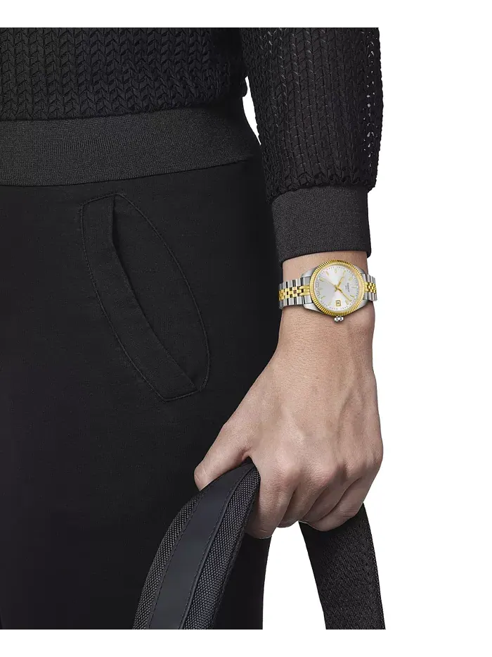 Женские часы Swiss Ballade с двухцветным браслетом из нержавеющей стали, 34 мм Tissot — изображение 4 из 7
