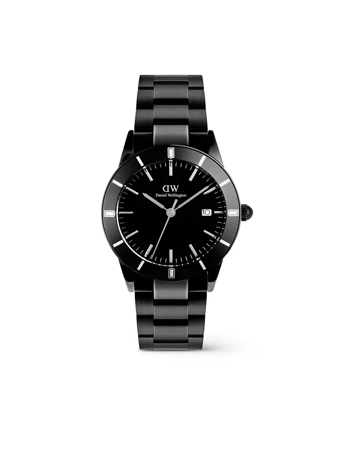 Мужские аналоговые часы из черной нержавеющей стали, 40 мм Daniel Wellington — изображение 1 из 6