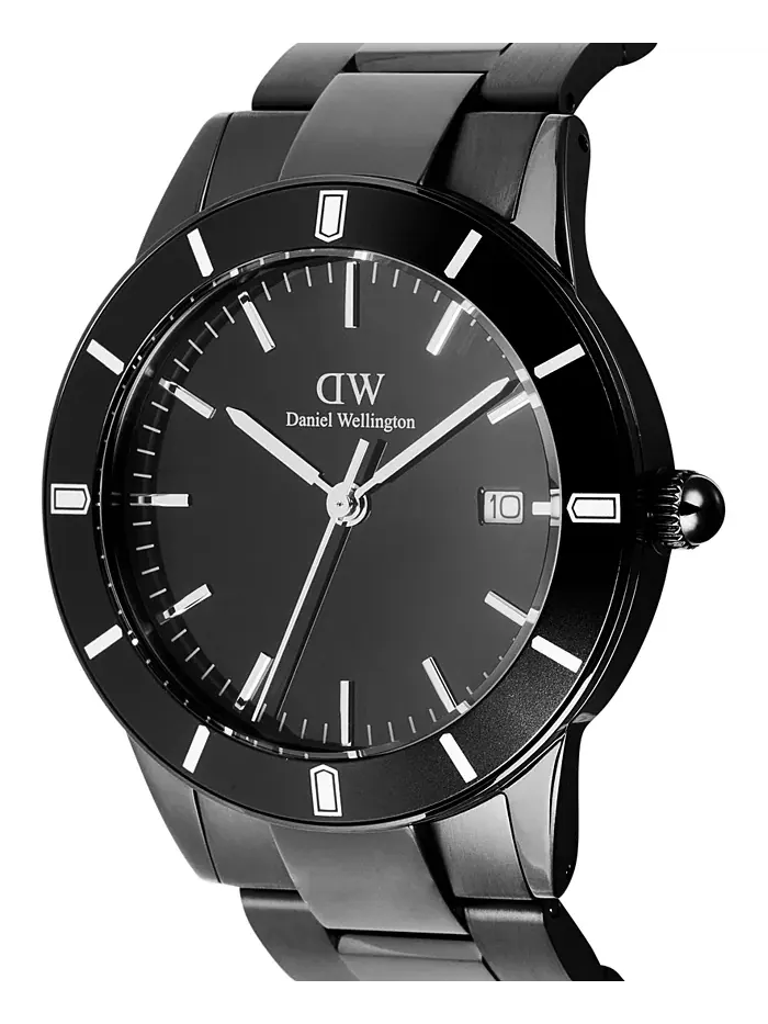 Мужские аналоговые часы из черной нержавеющей стали, 40 мм Daniel Wellington — изображение 4 из 6