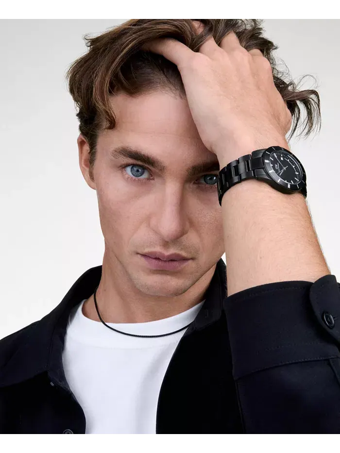 Мужские аналоговые часы из черной нержавеющей стали, 40 мм Daniel Wellington — изображение 6 из 6