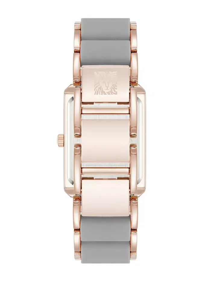 Женские часы Quartz Casual прямоугольные, серый силикон с браслетом из металлического сплава — изображение 3 из 3