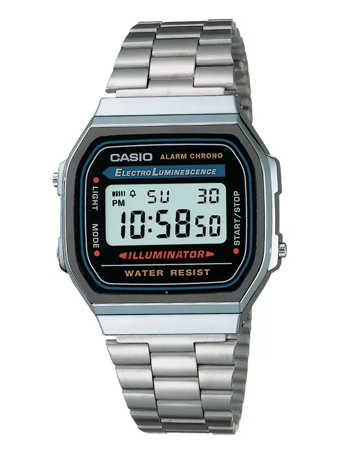 Унисекс-часы с цифровым дисплеем в стальном браслете 32 мм Casio — изображение 1 из 2
