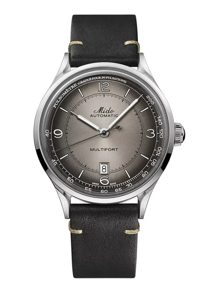 Мужские автоматические часы Swiss Automatic Multifort Patrimony Pulsometer с черным кожаным — изображение 1 из 3
