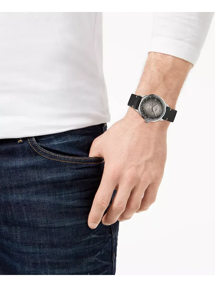Мужские автоматические часы Swiss Automatic Multifort Patrimony Pulsometer с черным кожаным — изображение 2 из 3