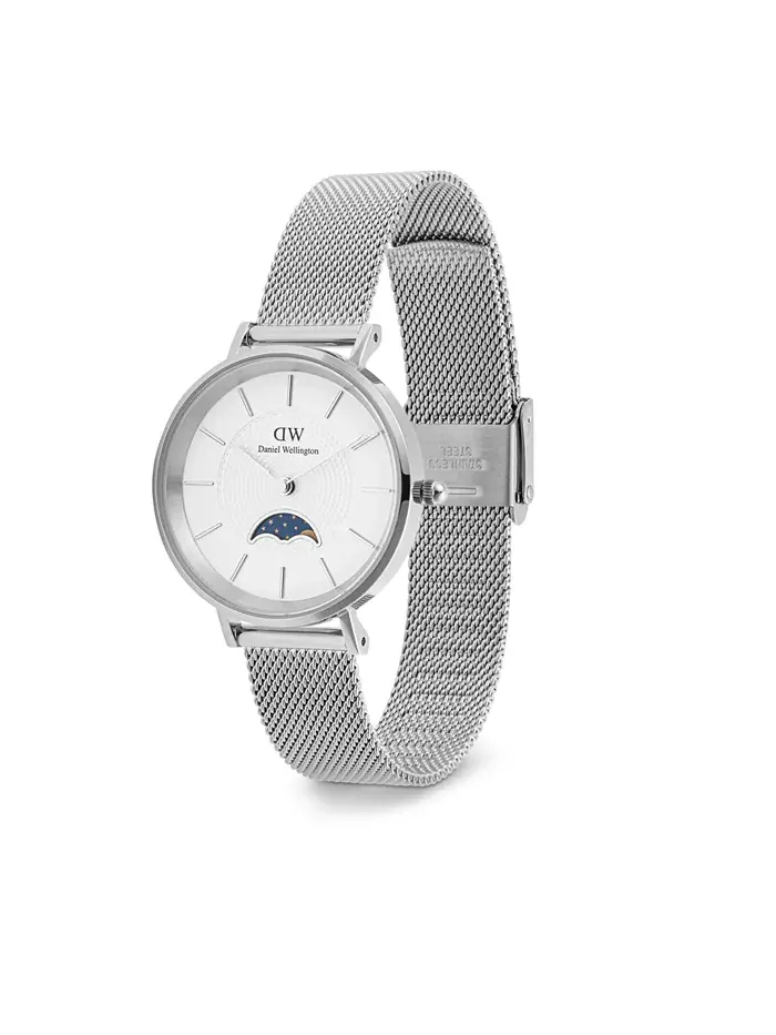 Унисекс-часы аналоговые из нержавеющей стали серебристого тона, 32 мм Daniel Wellington — изображение 2 из 6