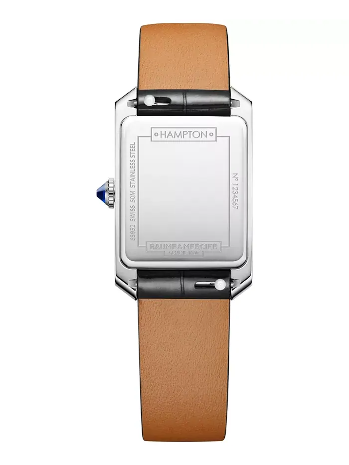 Женские часы Swiss Hampton на черном кожаном ремешке 35x22 мм Baume & Mercier — изображение 3 из 4
