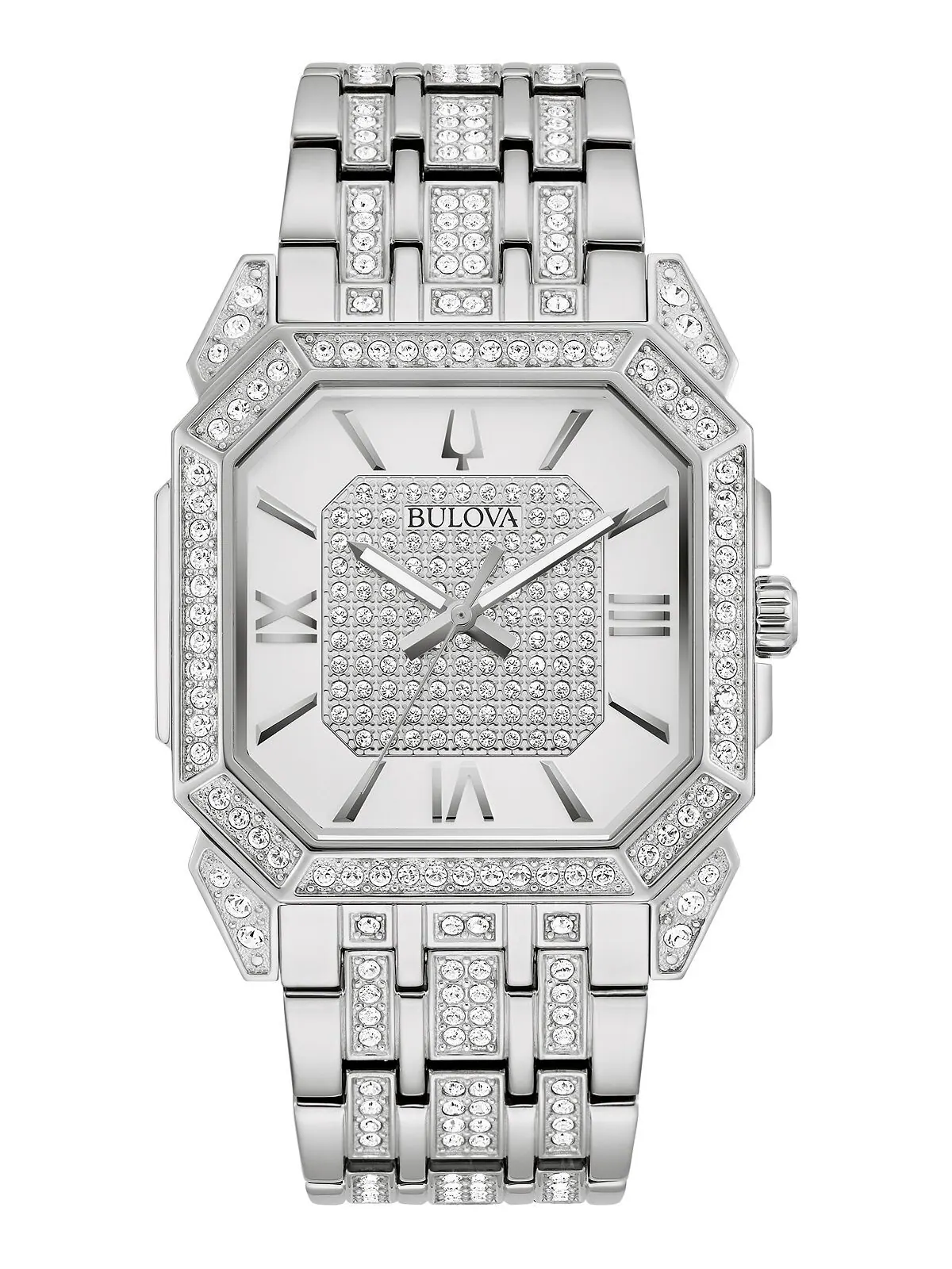 Мужские часы-браслет из нержавеющей стали Crystal Octava 40 мм Bulova