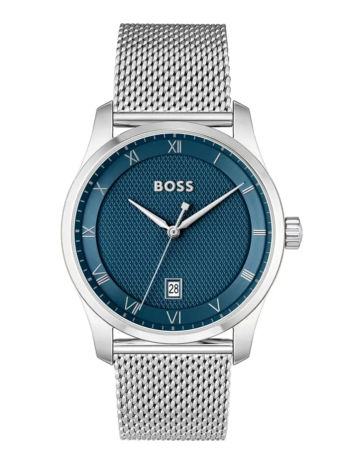 Мужские часы Principle Quartz Basic Calendar из нержавеющей стали серебристого цвета, 41 мм Hugo — изображение 1 из 3