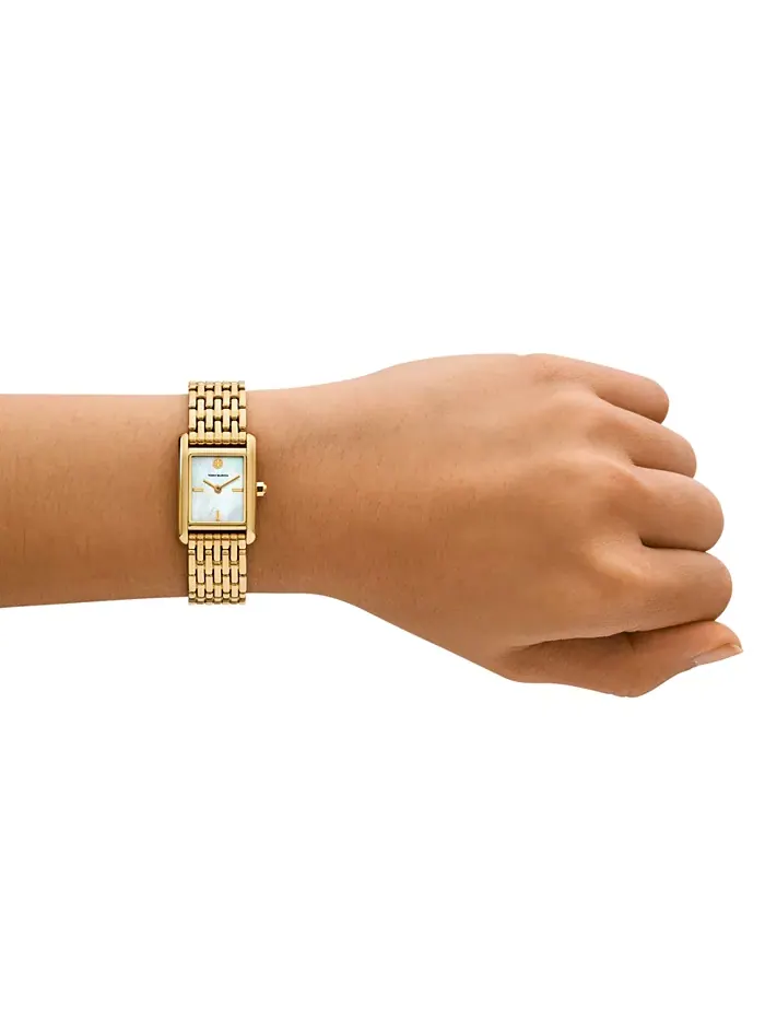 Женские часы The Eleanor Quartz с золотым браслетом из нержавеющей стали 19 мм Tory Burch — изображение 4 из 5
