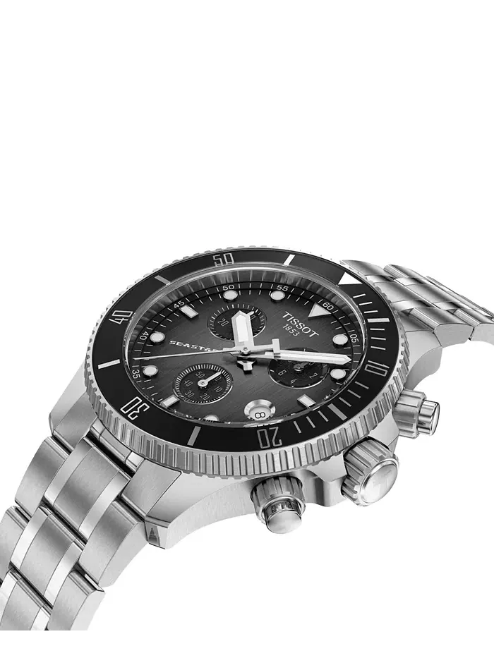 Мужские часы Swiss Chronograph Seastar 1000 на стальном браслете, 38 мм Tissot — изображение 5 из 5