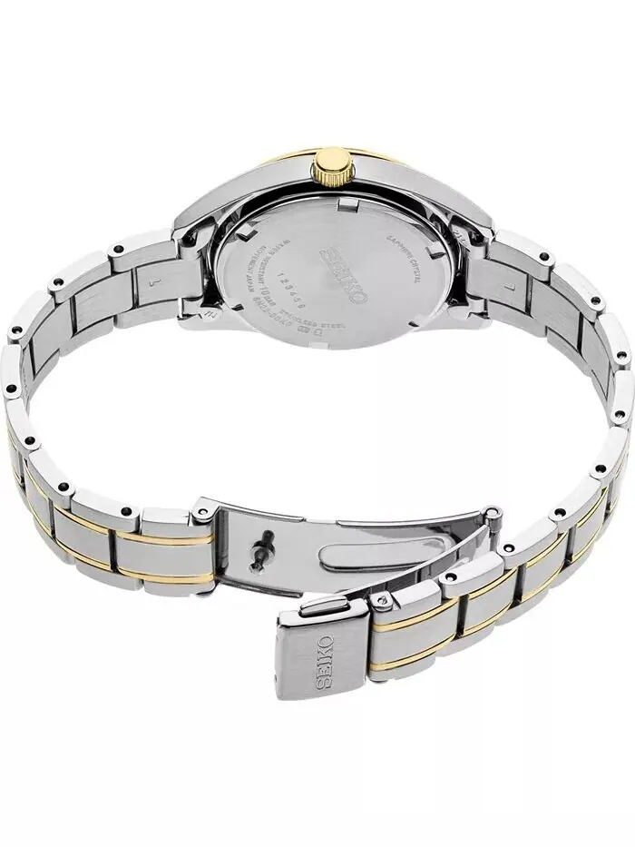 Женские двухцветные часы-браслет из нержавеющей стали Essentials 29,8 мм Seiko — изображение 3 из 5