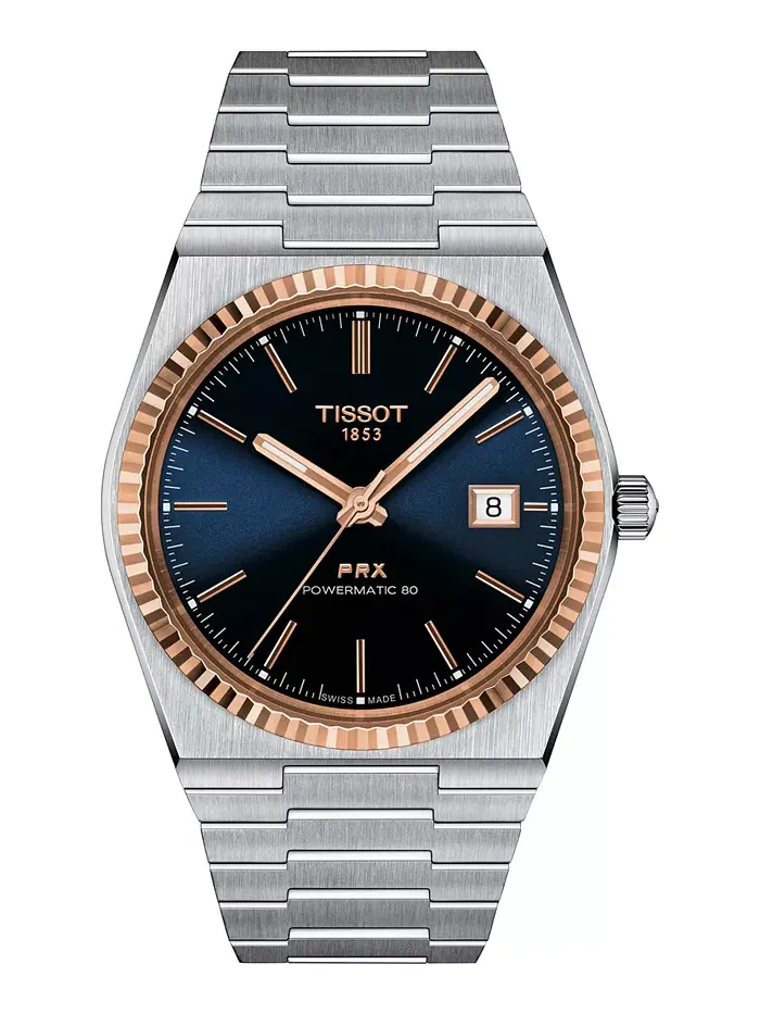 Мужские часы PRX Powermatic 80 с автоподзаводом, стальной браслет, 40 мм Tissot — изображение 1 из 6