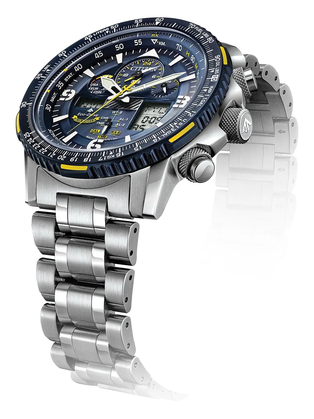 Мужские аналогово-цифровые часы Eco-Drive Promaster Blue Angels Skyhawk A-T с браслетом из — изображение 10 из 14