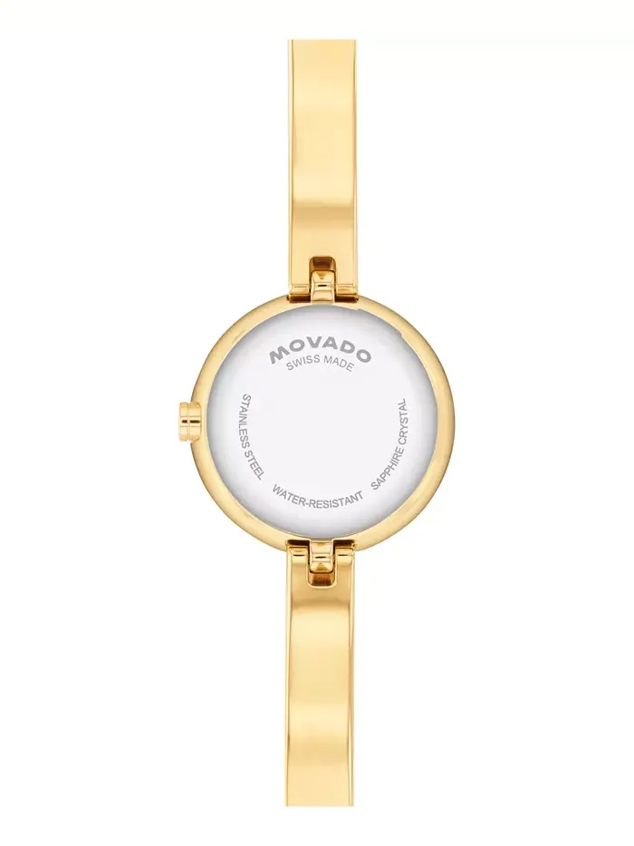Женские часы Museum Bangle с круглым швейцарским кварцевым браслетом из светло-желтой стали, 21,50 — изображение 3 из 3