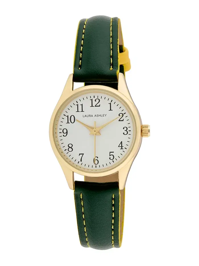 Женские часы Quartz Green из искусственной кожи, 30 мм Laura Ashley
