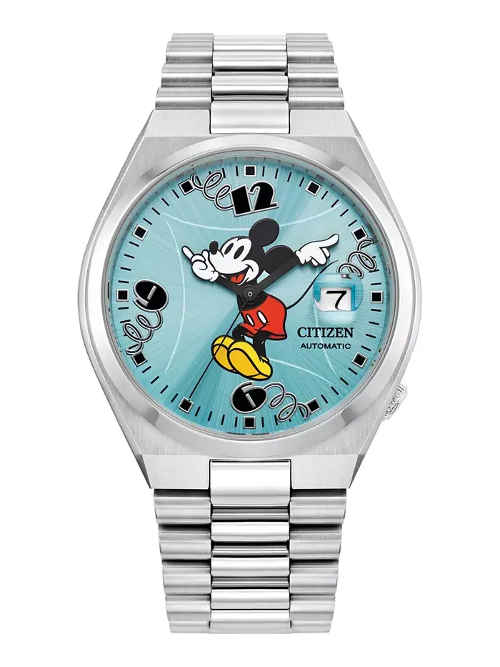 Мужские автоматические часы Disney Mickey Mouse на стальном браслете 40 мм Citizen