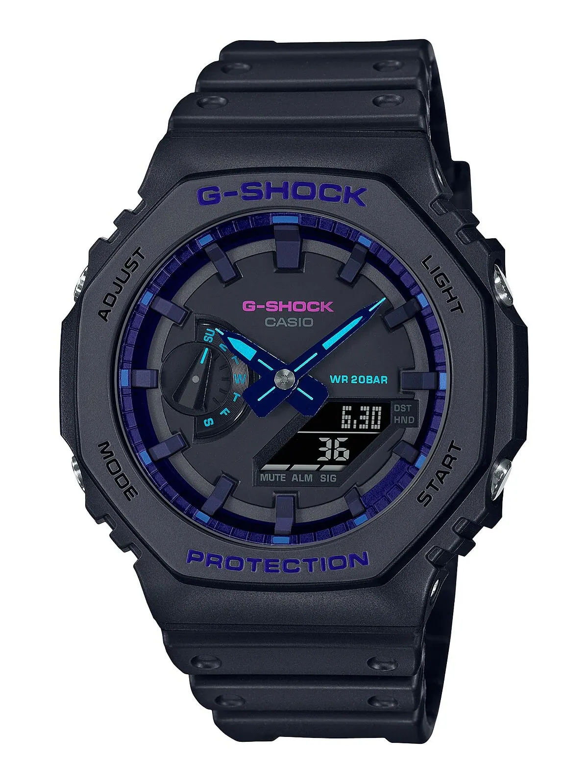 Мужские часы с черным полимерным ремешком, 45,4 мм G-Shock