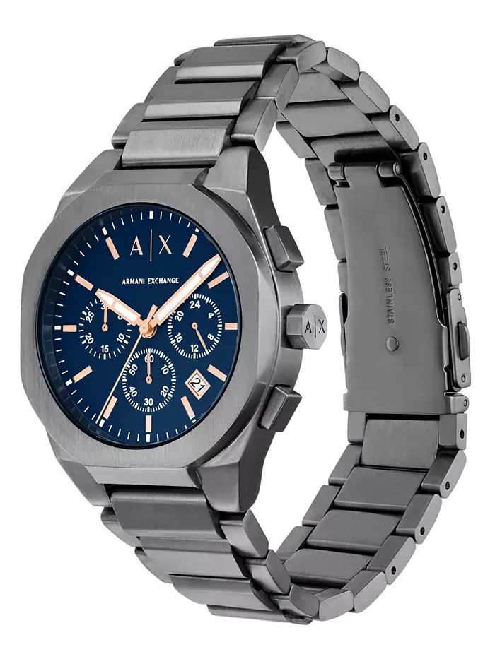 Мужские кварцевые часы-хронограф Gunmetal из нержавеющей стали, 42 мм A|X Armani Exchange — изображение 2 из 5