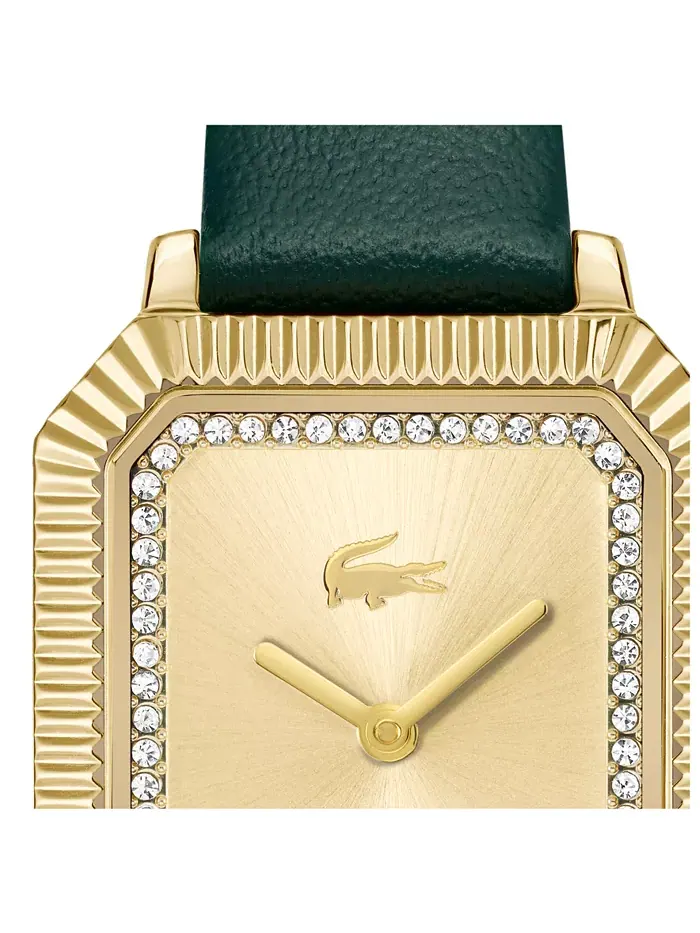 Женские часы Parisienne с зеленым кожаным ремешком, 28.3 x 20.7 мм Lacoste — изображение 4 из 8