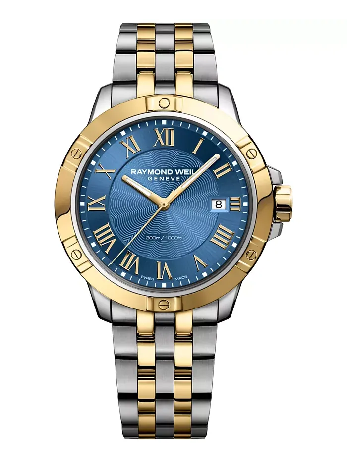 Мужские часы Swiss Tango Classic с двухцветным браслетом из нержавеющей стали, 41 мм Raymond Weil — изображение 1 из 3