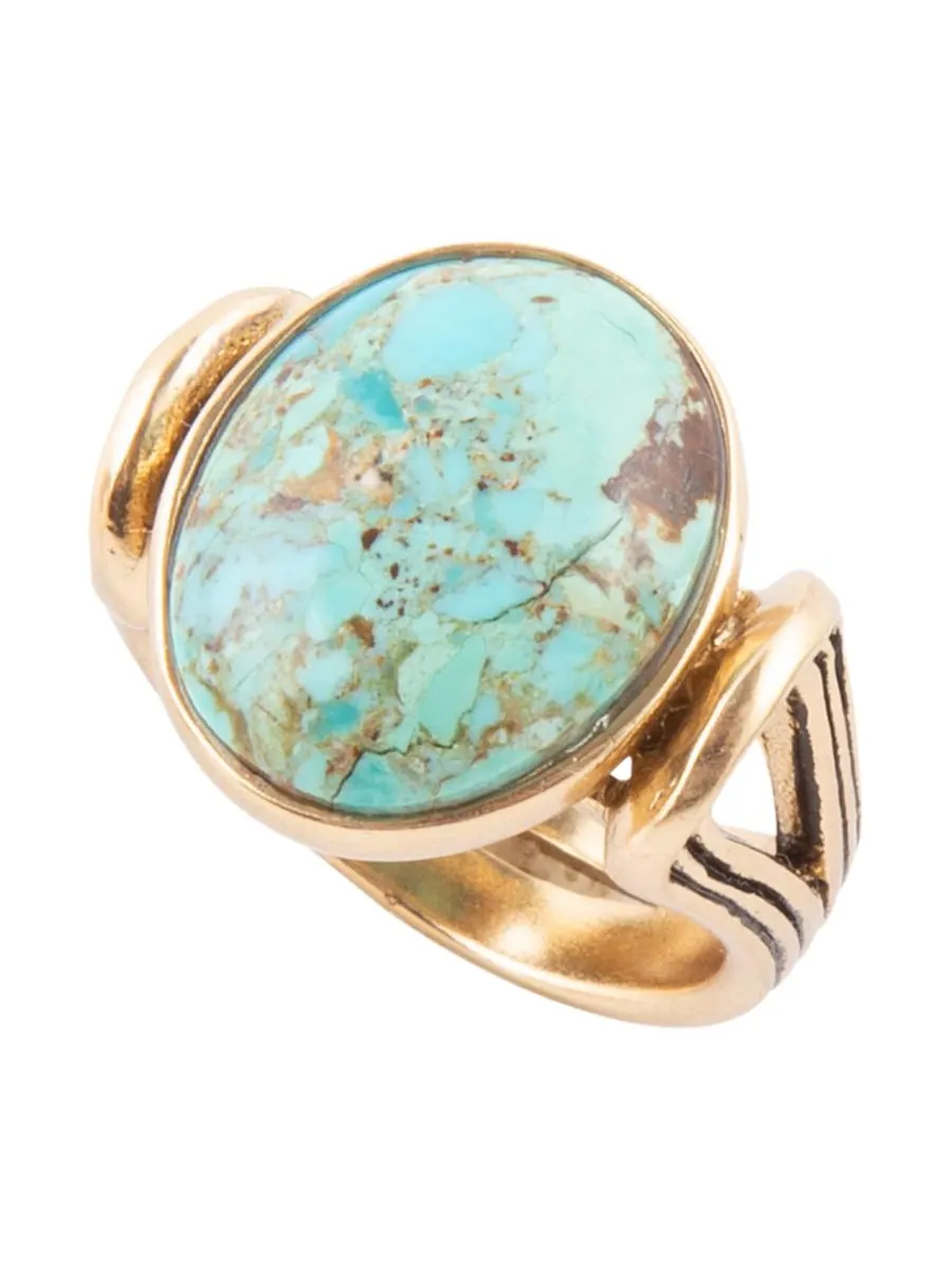 Кольцо Phoenix с натуральным овальным голубым бирюзовым камнем Barse, Genuine Turquoise — изображение 1 из 4