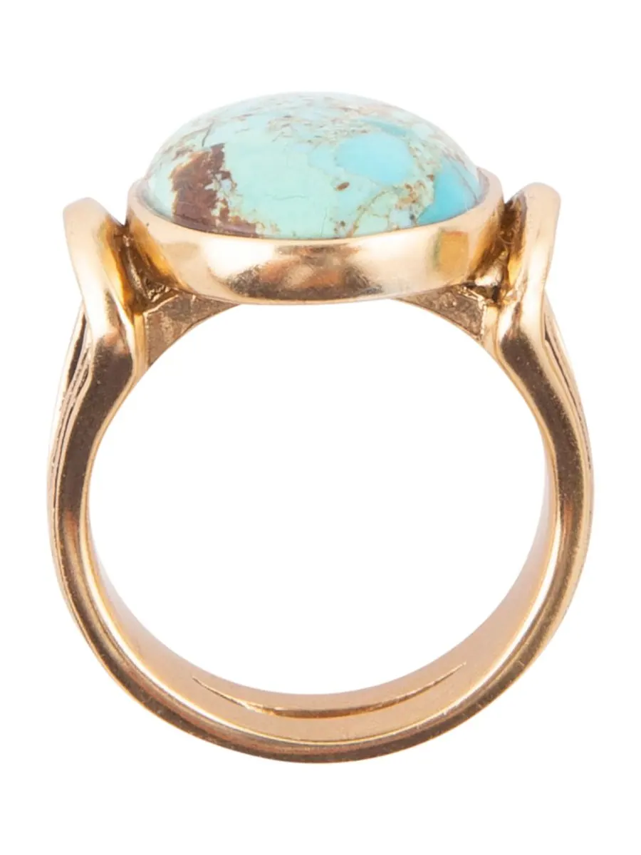 Кольцо Phoenix с натуральным овальным голубым бирюзовым камнем Barse, Genuine Turquoise — изображение 2 из 4