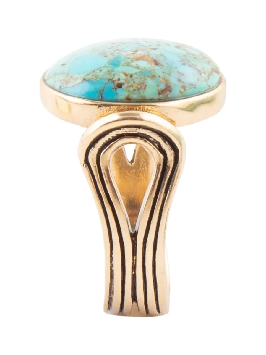 Кольцо Phoenix с натуральным овальным голубым бирюзовым камнем Barse, Genuine Turquoise — изображение 3 из 4