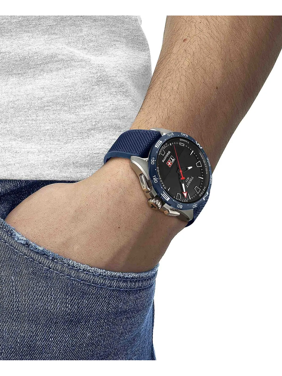 Часы Tissot T-Touch Connect Solar 47.5 мм, арт. T121.420.47.051.06 — изображение 5 из 5, оттенок синий