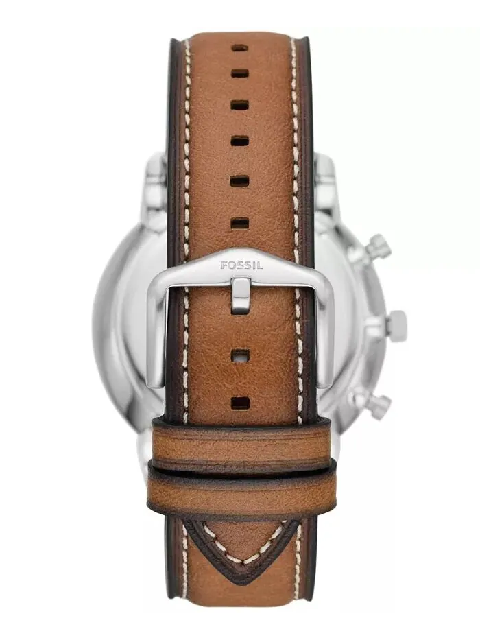 Мужские часы Neutra Chronograph с коричневым кожаным ремешком, 44 мм Fossil — изображение 3 из 3