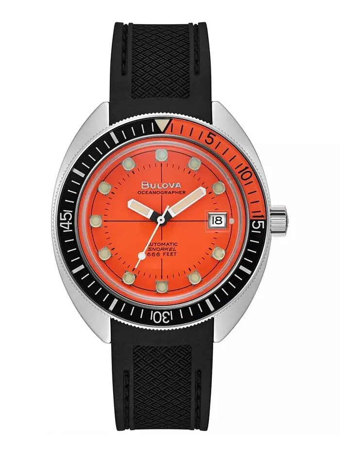 Мужские автоматические часы Oceanographer GMT с черным полиуретановым ремешком, 41 мм Bulova