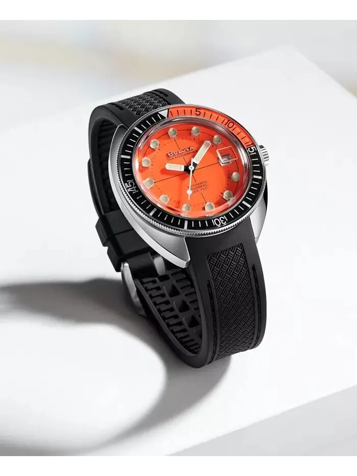 Мужские автоматические часы Oceanographer GMT с черным полиуретановым ремешком, 41 мм Bulova — изображение 4 из 4
