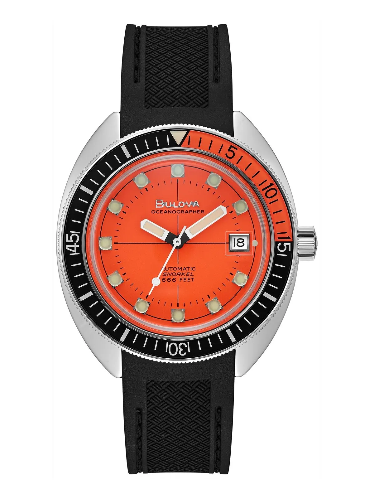 Мужские автоматические часы Oceanographer с черным полиуретановым ремешком, 41 мм Bulova