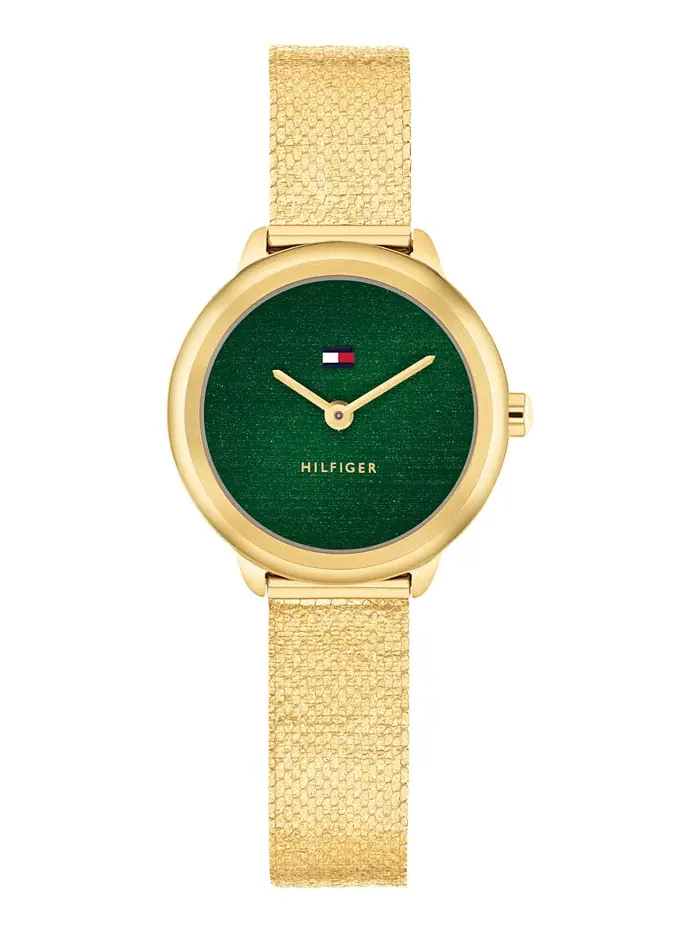 Женские часы Quartz с золотистым браслетом из нержавеющей стали, 26 мм Tommy Hilfiger — изображение 1 из 5