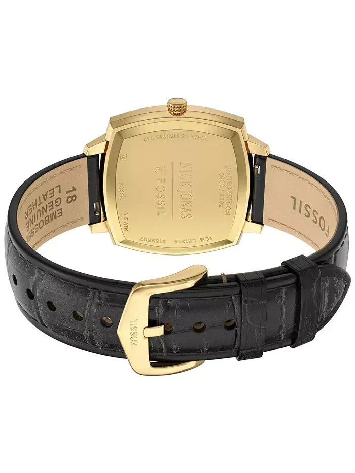 Унисекс часы Nick Jonas x Machine Luxe Black Croco Leather, 37mm Fossil — изображение 5 из 11