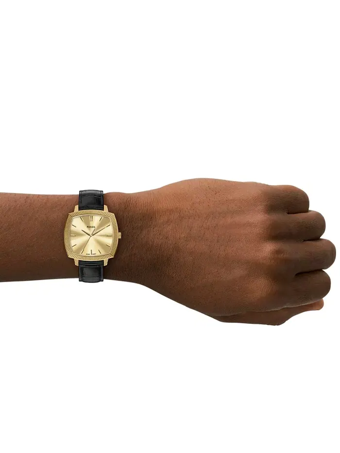 Унисекс часы Nick Jonas x Machine Luxe Black Croco Leather, 37mm Fossil — изображение 9 из 11