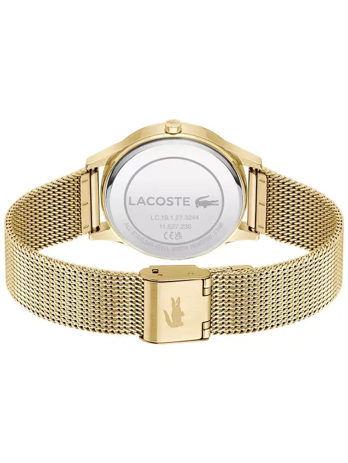 Женские часы Crocodelle с браслетом из стальной сетки золотого оттенка, 36 мм Lacoste — изображение 2 из 7