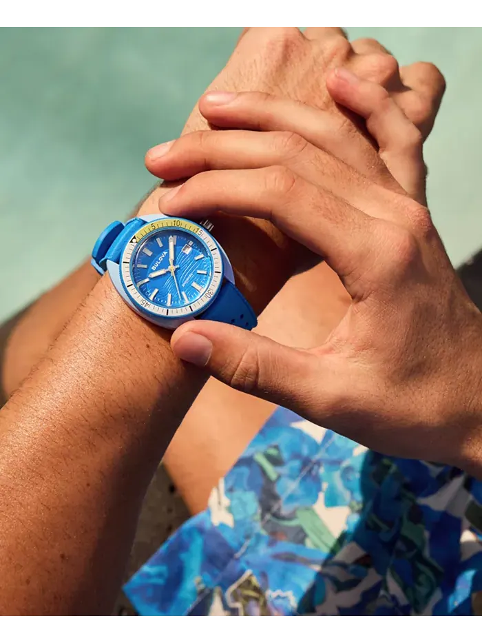 Мужские часы с ремешком из HNBR-резины Snorkel Blue, 41 мм Bulova — изображение 7 из 7