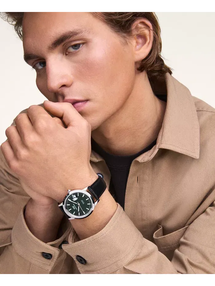 Мужские автоматические часы из черной кожи, 40 мм Daniel Wellington — изображение 5 из 6