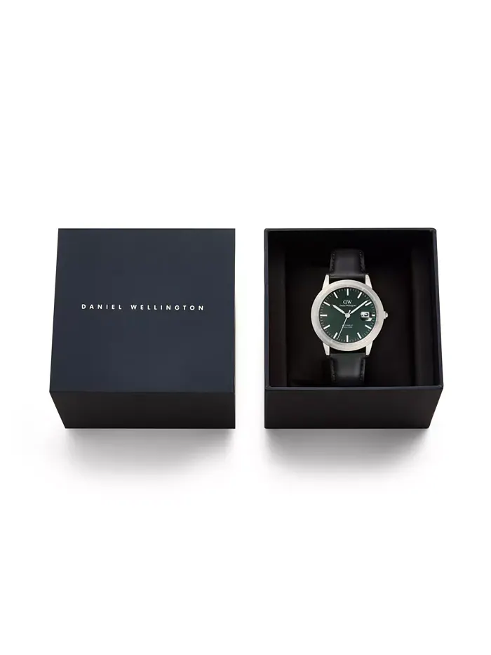Мужские автоматические часы из черной кожи, 40 мм Daniel Wellington — изображение 6 из 6