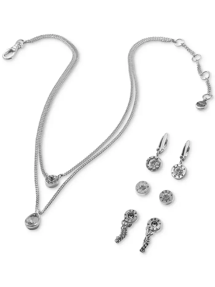 Ожерелье-лариат с золотистым кристаллом, 16 дюймов + удлинитель 3 дюйма DKNY — изображение 2 из 3