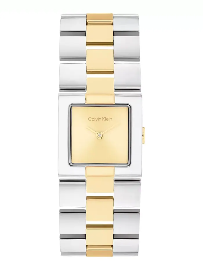 Женские часы CK Meridian с двухцветным браслетом из нержавеющей стали, 22 мм Calvin Klein
