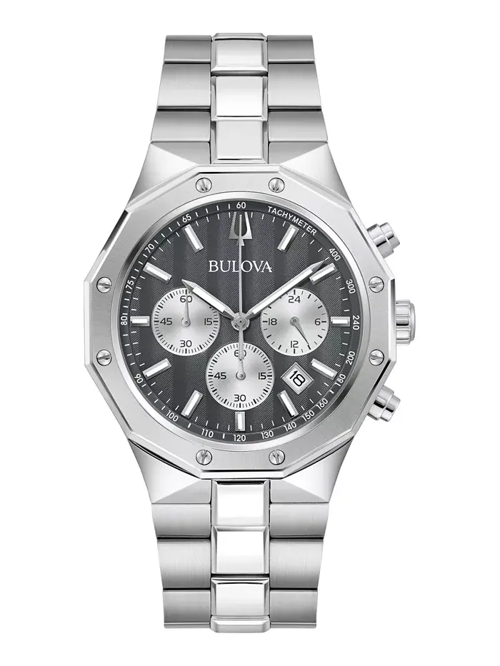 Мужские часы Prestige Chronograph на стальном браслете 40 мм Bulova
