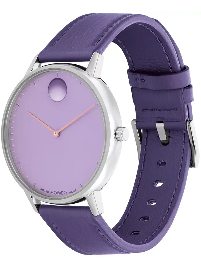 Унисекс часы Plum Leather с швейцарским кварцевым механизмом, 41 мм Movado — изображение 2 из 5