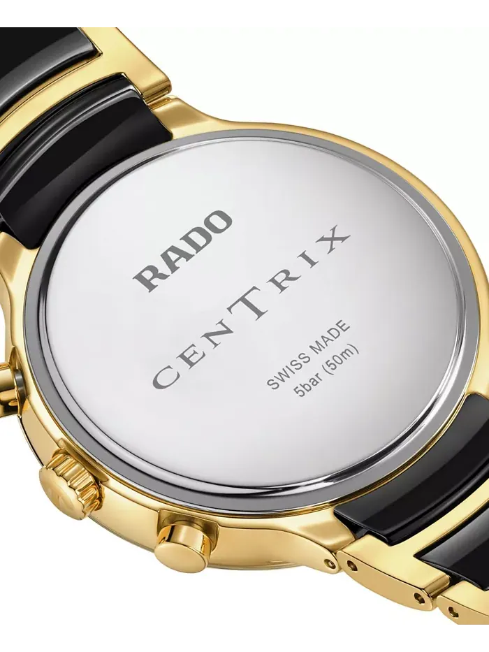 Унисекс-часы Swiss Chronograph Centrix с черным керамическим корпусом и браслетом из нержавеющей — изображение 4 из 4